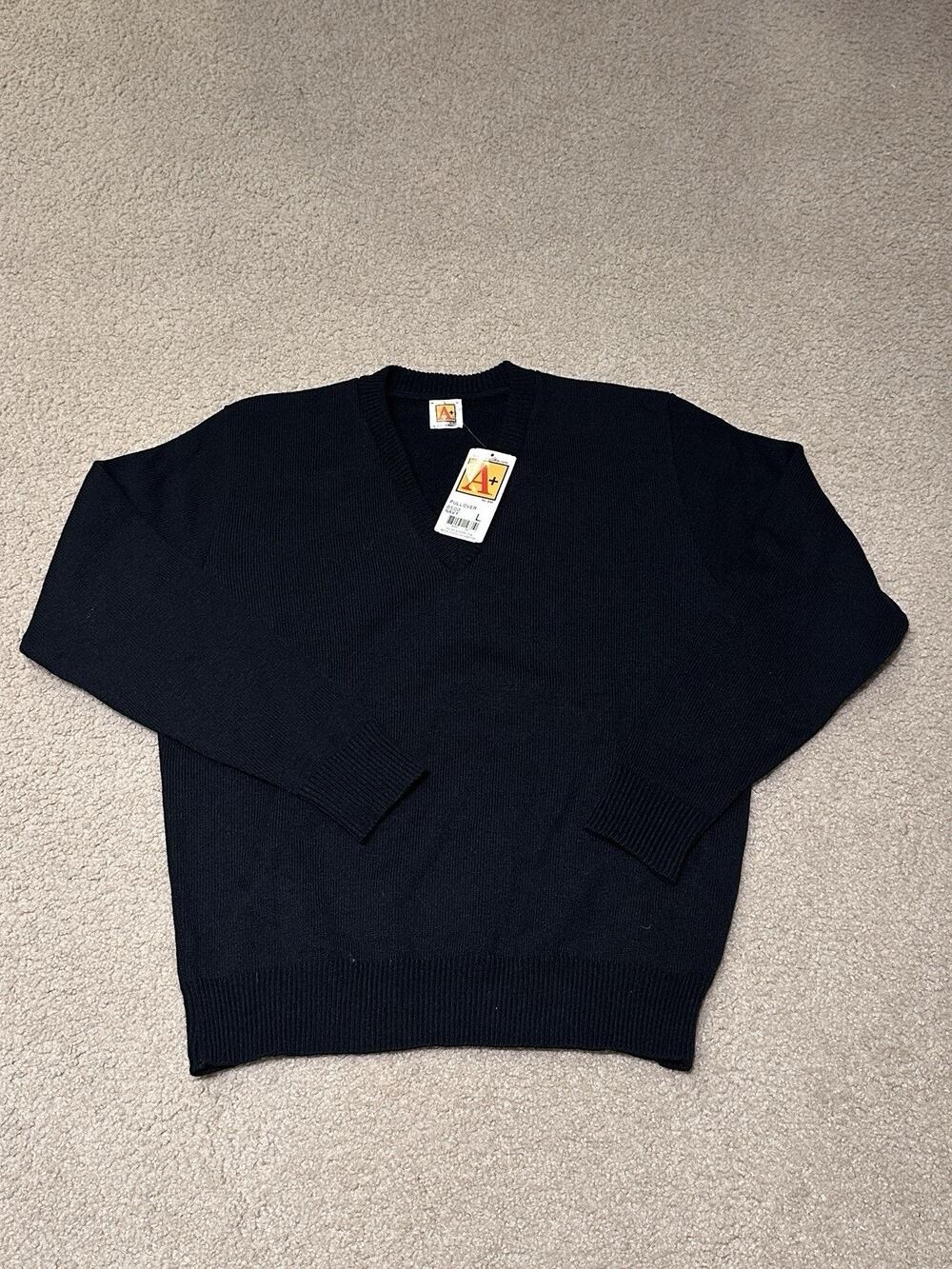 A+ by S.A.I. Career Mens Size Large 5953 Heavy Rib Commando Sweater Police Black